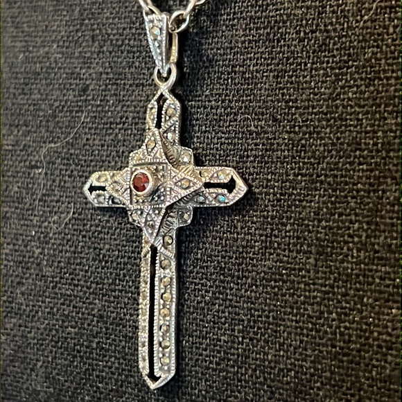 Gorgeous Decorative Sterling Necklace Cross Thai - Picture 8 of 11